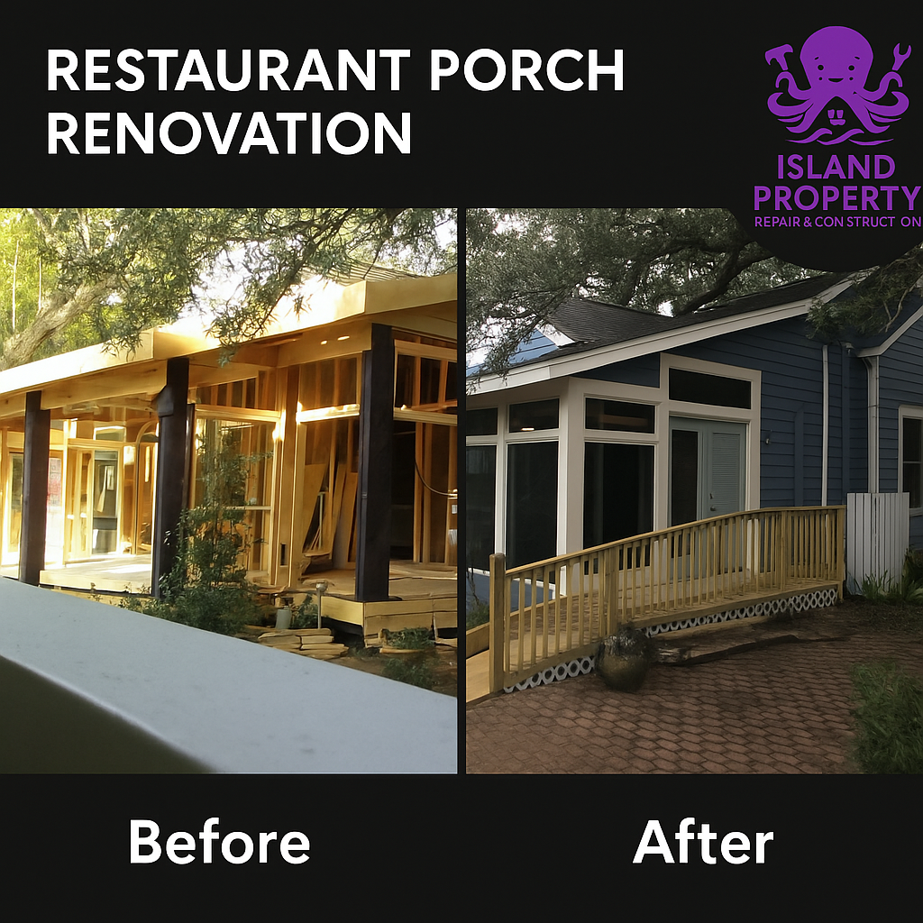 Restaurant porch remodel on Gulf Coast